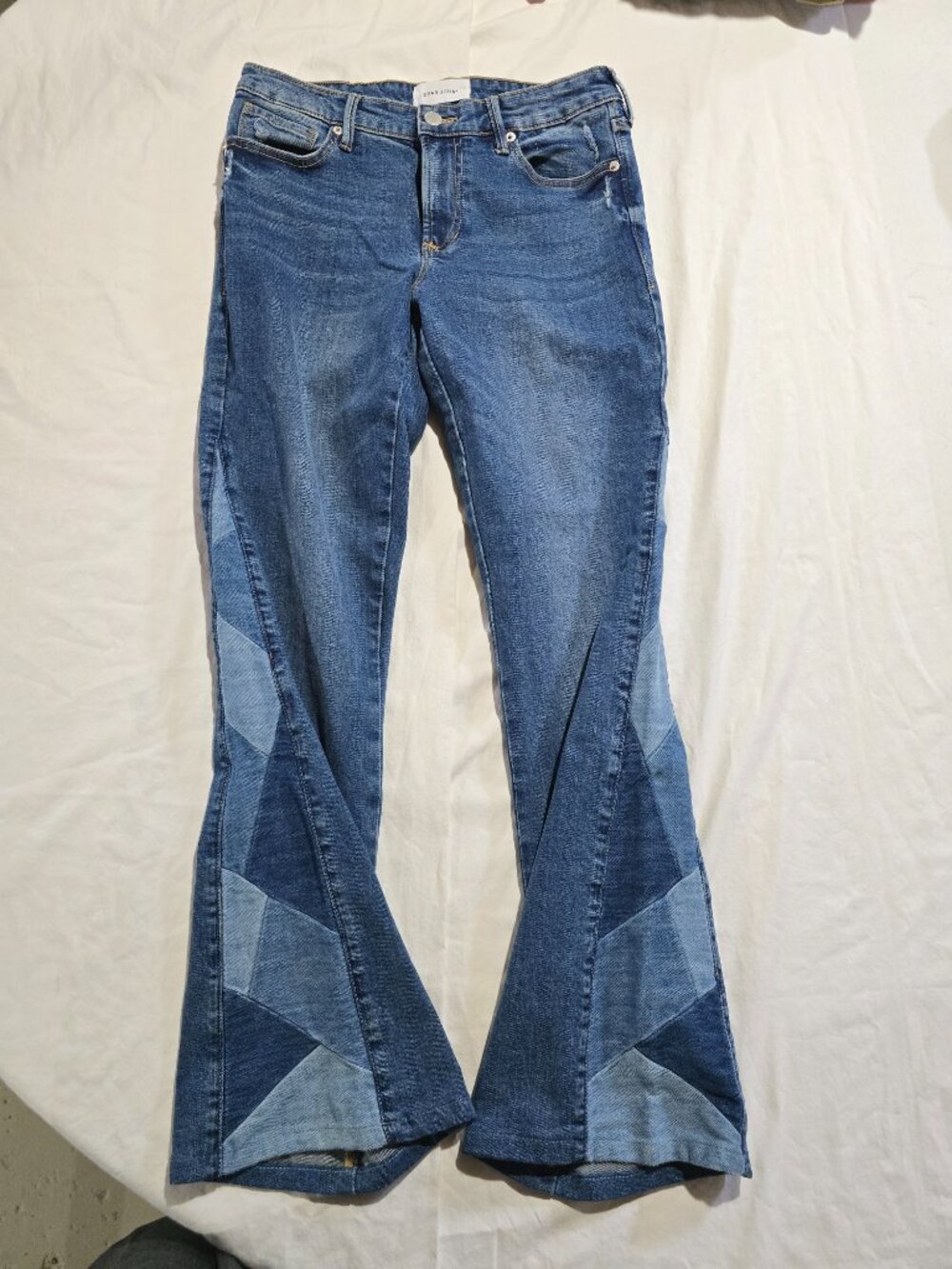 Dear John Rosa Flare Jeans – Himalayan Blue Patchwork Flares – Size 28